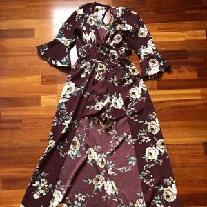 Floral short long floor length dress